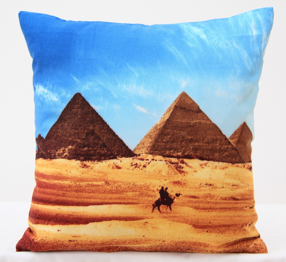 Egipskie piramidy dekoracyjna niebieska poszewka