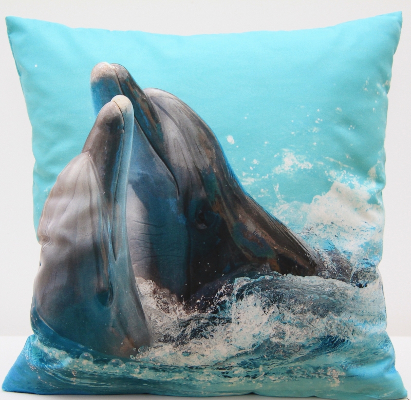Poszewki z delfinami w kolorze błękitnym
