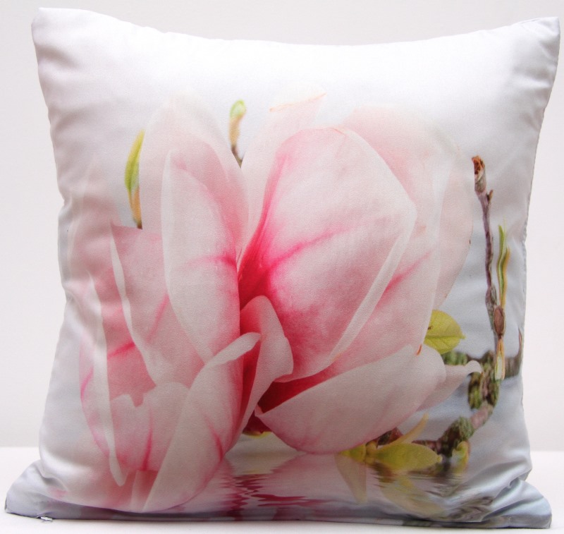 Różowe kwiatuszki 3D poszewki na poduszki białe