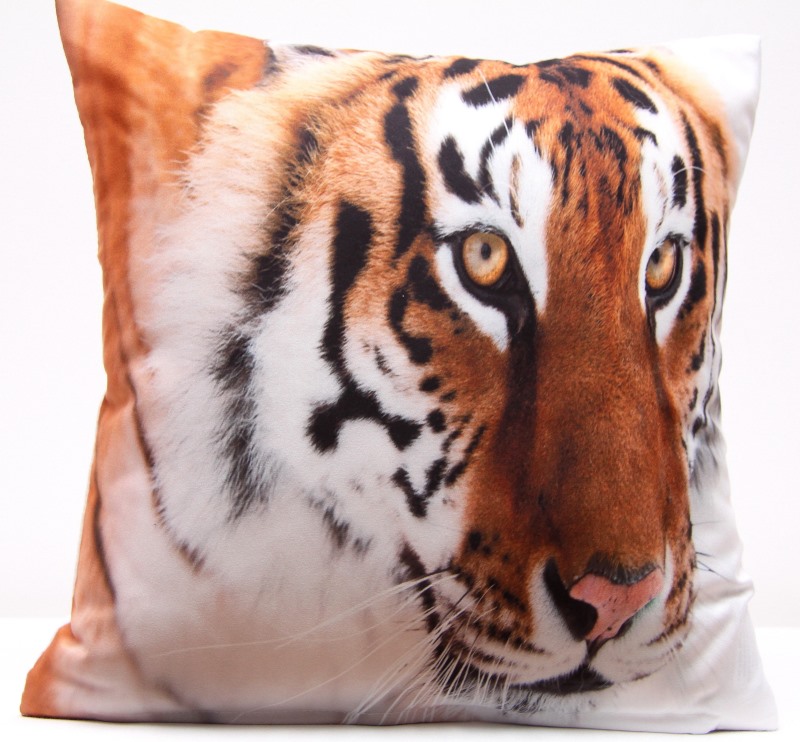 Tygrys 3D poszewki na poduszkę beżowe