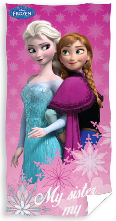 Anna i Elsa dziecięcy ręcznik różowy