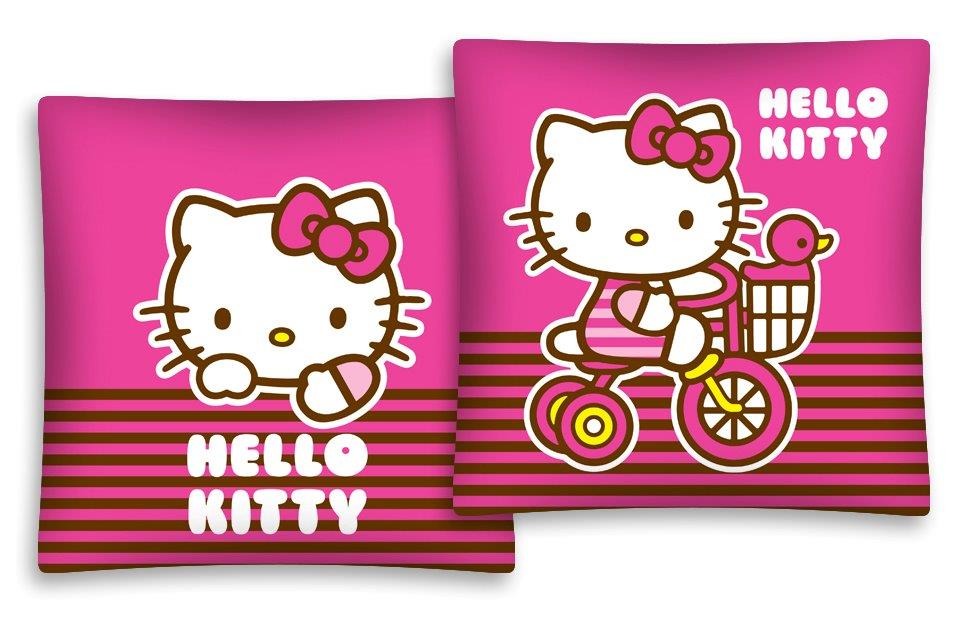 Poszewka dla dzieci różowa z Hello Kitty na rowerze