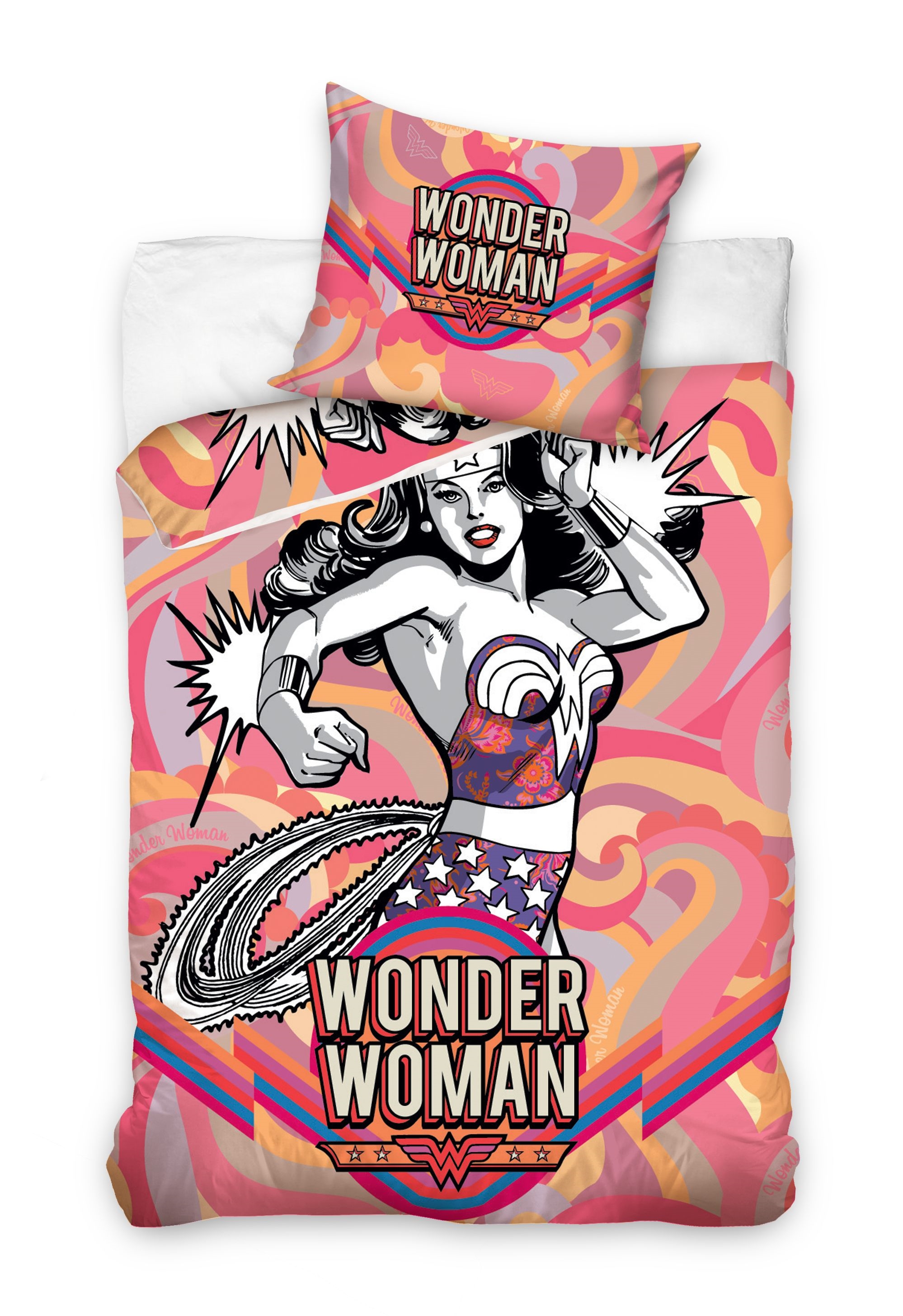 Różowa pościel dziecięca z Wonder Woman