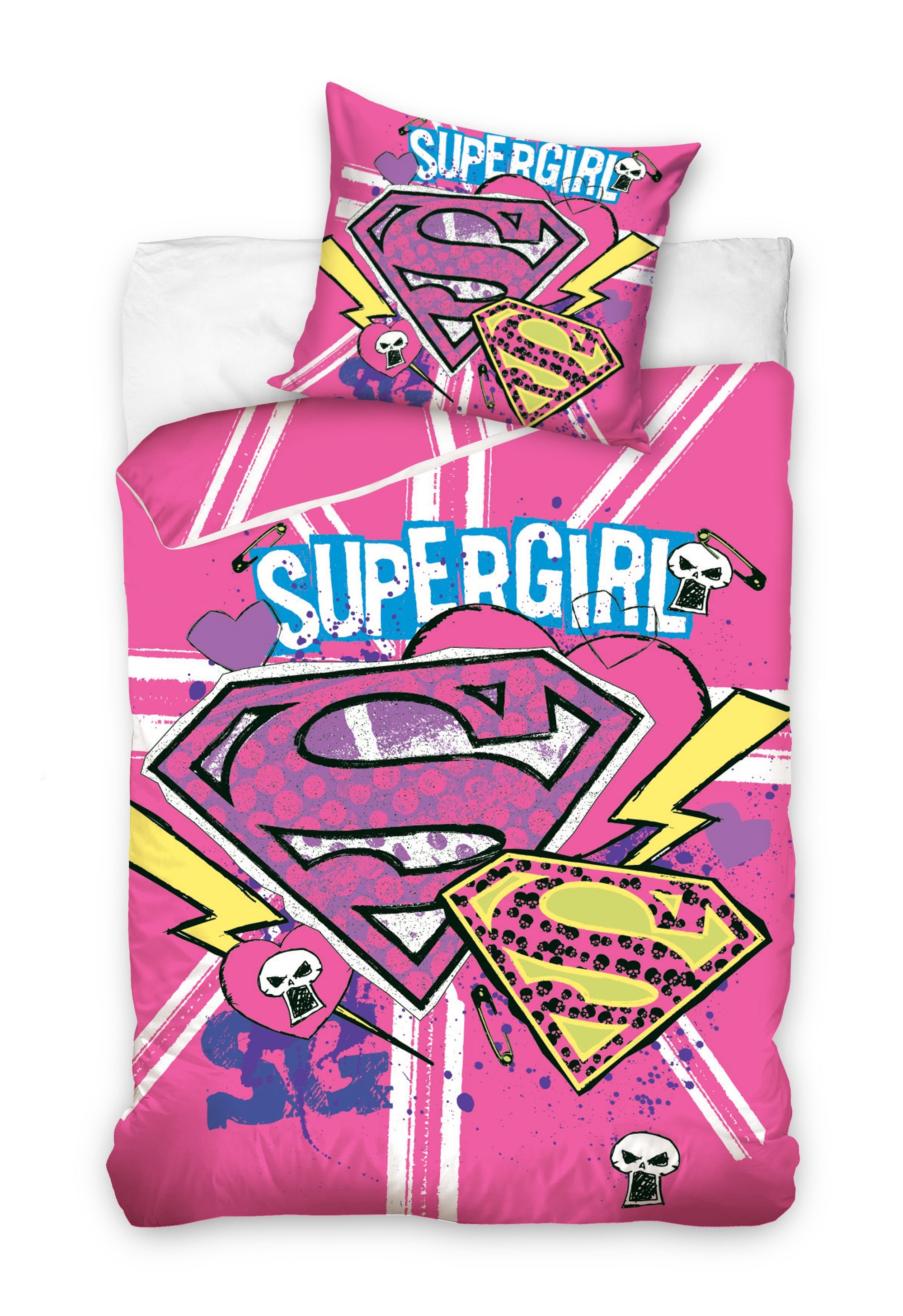 Supergirl różowa pościel bawełniana 