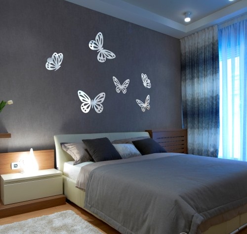Motyle dekoracyjne akrylowe lustro