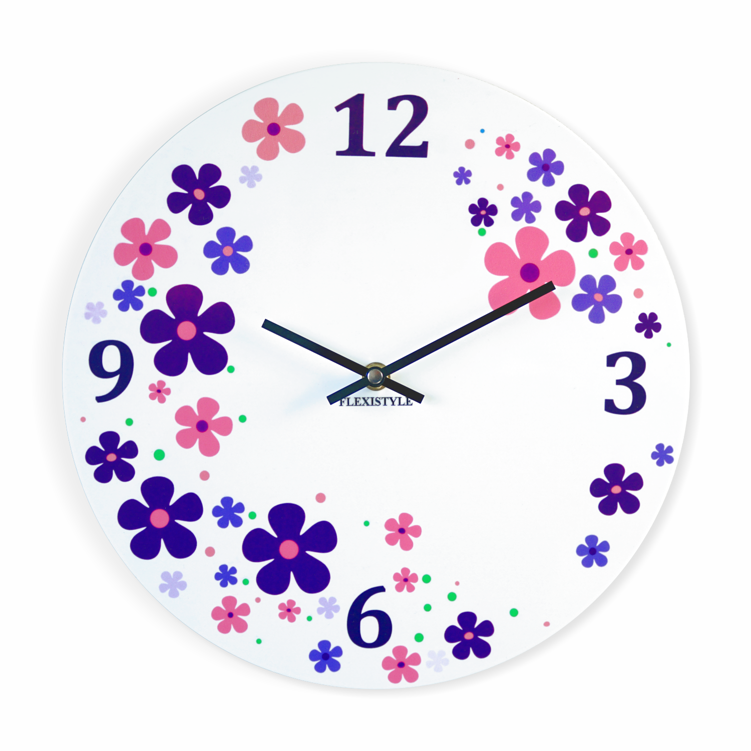 Ścienny zegar z motywem kwiatowym
