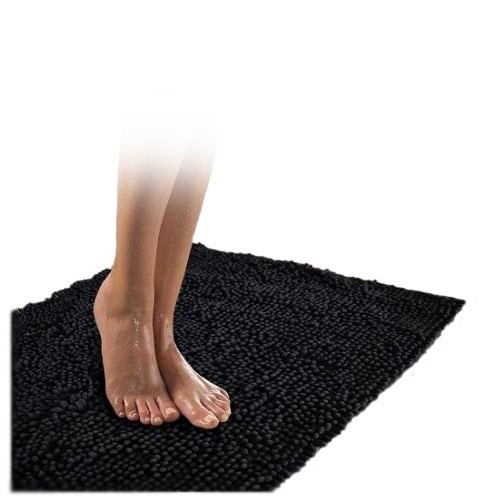 Czarne łazienkowe dywaniki 50x70 z mikrofiby delikatne w dotyku