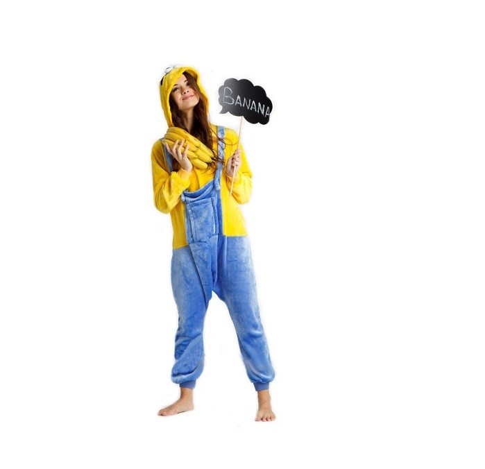 Modne żółte kigurumi piżama jednoczęściowa damska minionek