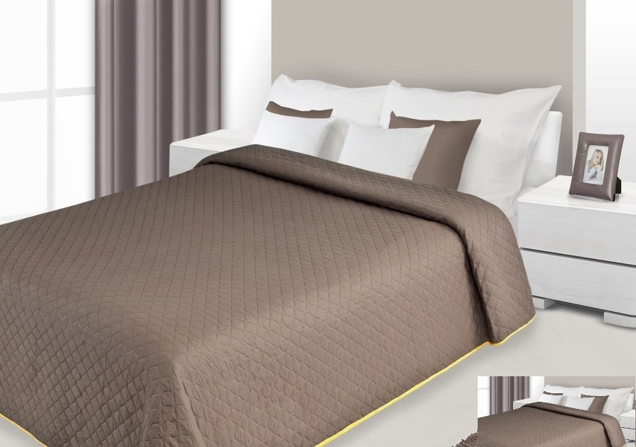 Narzutydwustronne na łóżko w kolorze brązowym