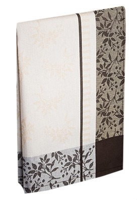 Brązowa bawełniana ścierka kuchenna 50x70 z motywem kwiatowym