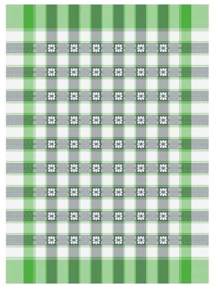 Nowoczesna bawełniana ścierka zielona w kratkę 50x70