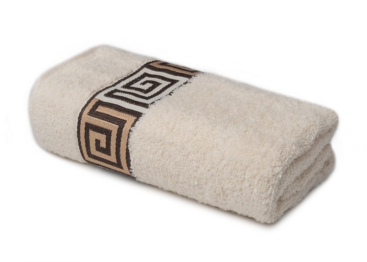 Dekoracyjny ecru ręcznik bawełniany do łazienki 70x140