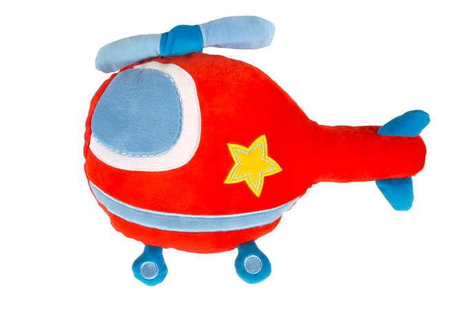 Czerwona podusia dla chłopczyka w kształcie helikoptera