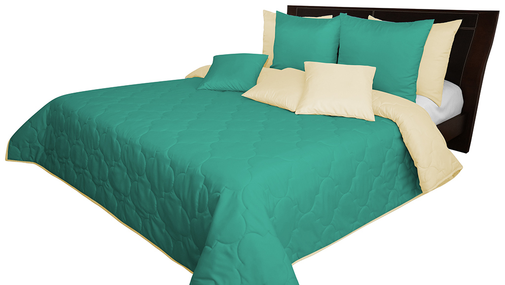 Modna zielona narzuta na łóżko 220x240