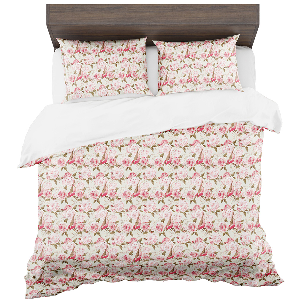 Pościel na łóżko różowa w róże