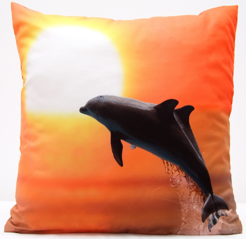 Skaczący delfin poszewki dekoracyjne koloru pomarańczowego