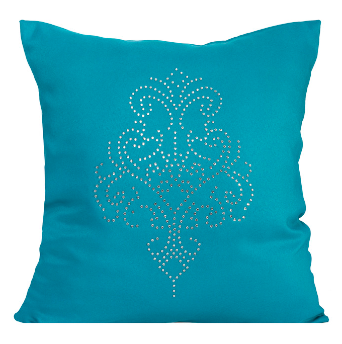 Poszewki na poduszki w kolorze turkusowym z wzorem z diamencików