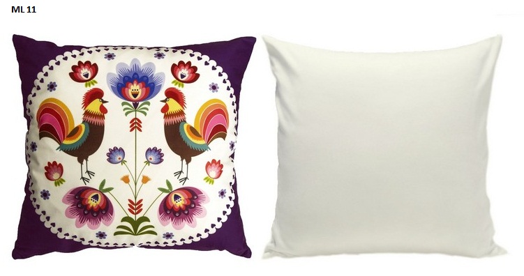 Motyw folkowy poszewka na poduszkę w kolorze fioletowym