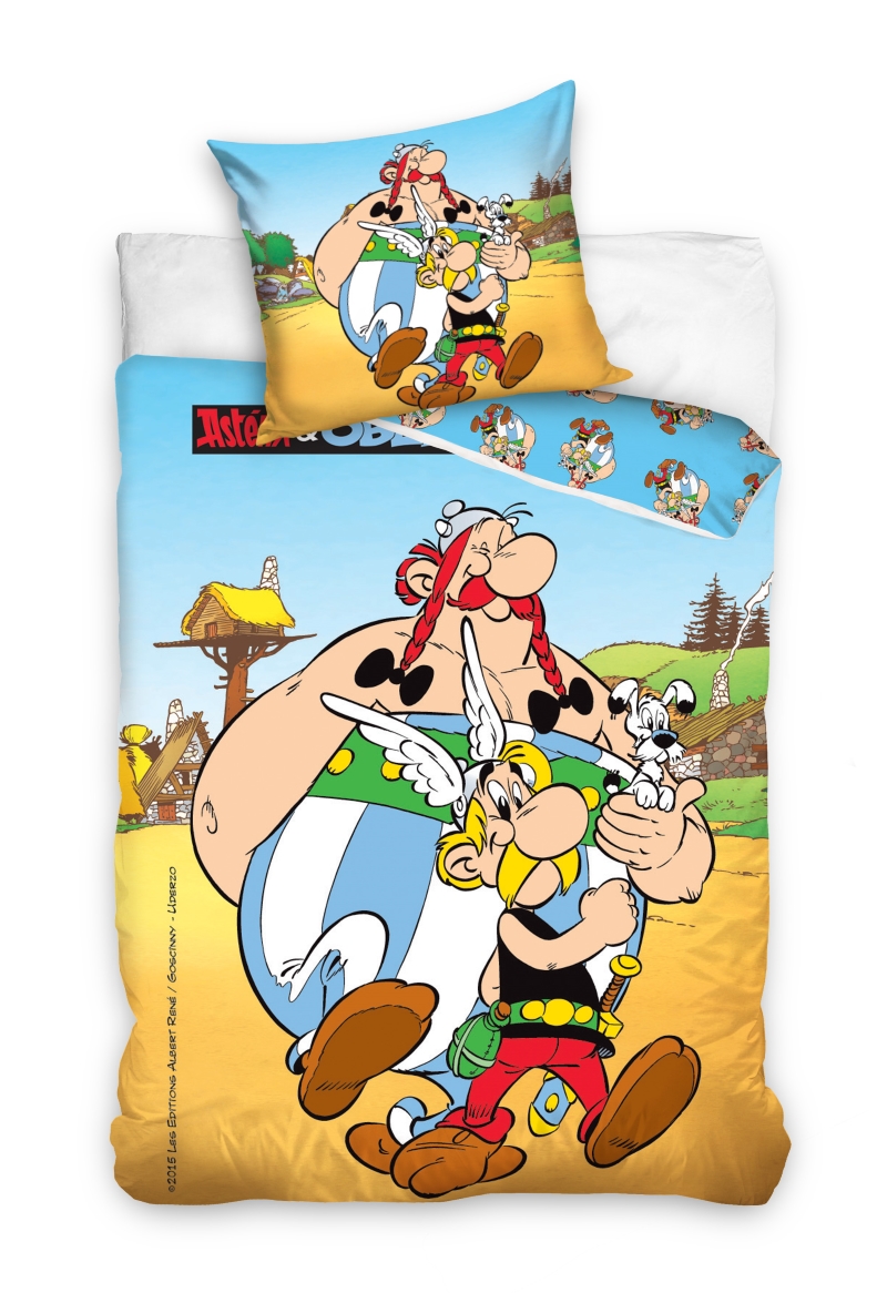Asterix i Obelix pościel do pokoju dziecka w kolorze błękitnym