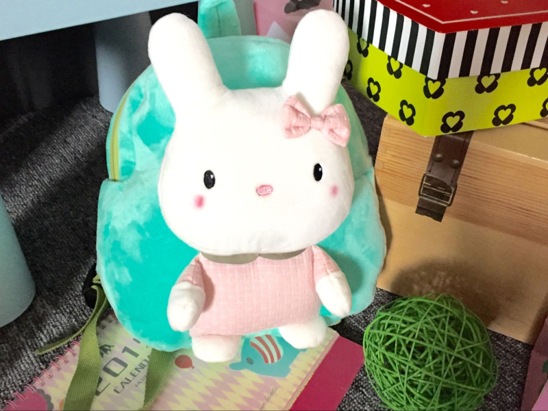 Plecak dla dziecka miętowy z króliczkiem