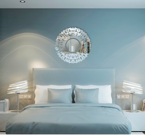 Owalne lustro dekoracyjne do sypialni