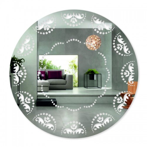 Okrągłe dekoracyjne lustro na ścianę