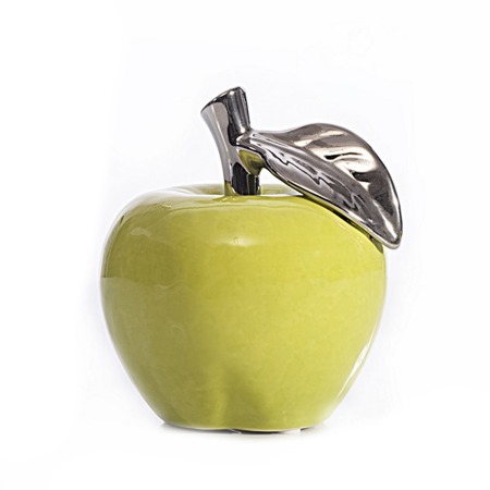 Zielona figurka ceramiczna jabłko
