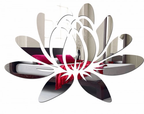 Akrylowe lustro dekoracyjne w kształcie lilii
