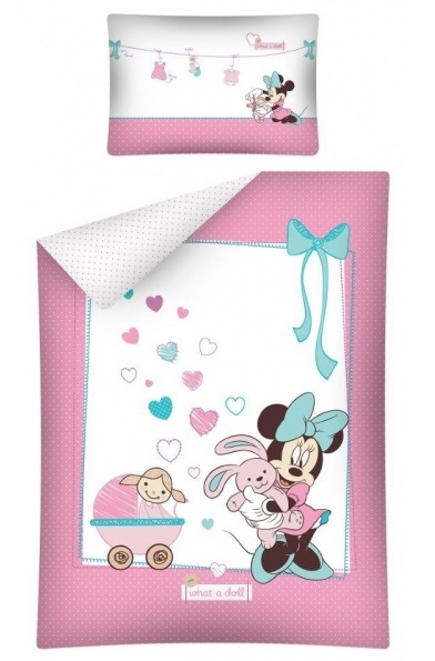 Różowa dziecięca pościel z Minne Mouse