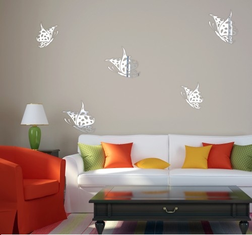Dekoracyjne akrylowe lustra w kształcie motyli
