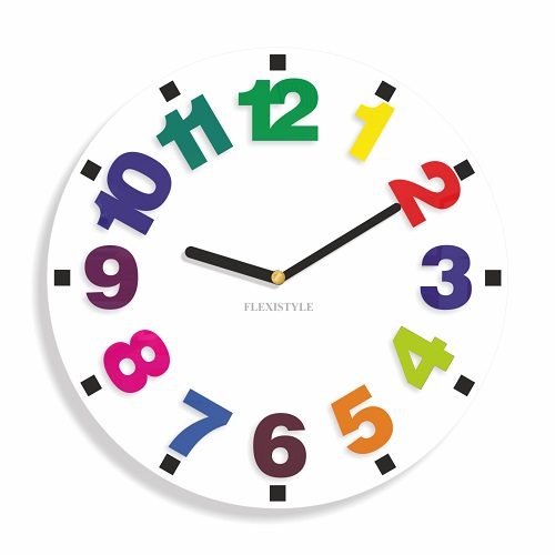 Kolorowy zegar ścienny dla dzieci