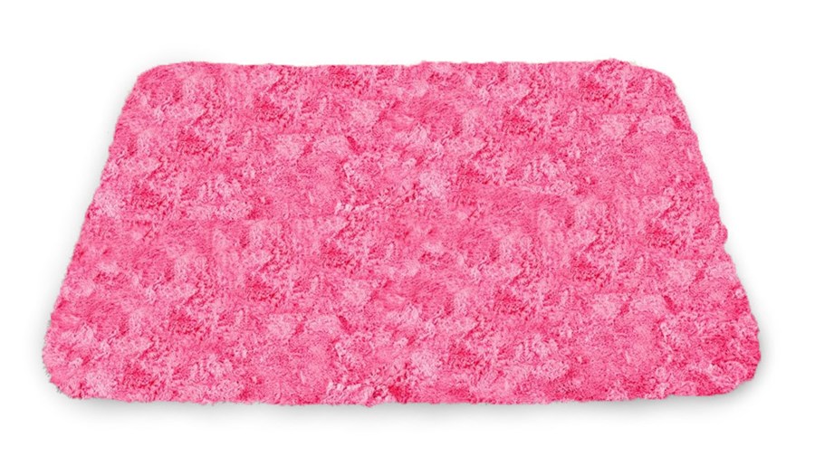 Miękki nowoczesny dywan pluszowy w kolorze różowym do łazienki
