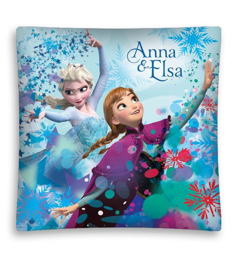 Anna&Elsa dziecięca niebieska poszewka na poduszkę 40x40 kraina lodu
