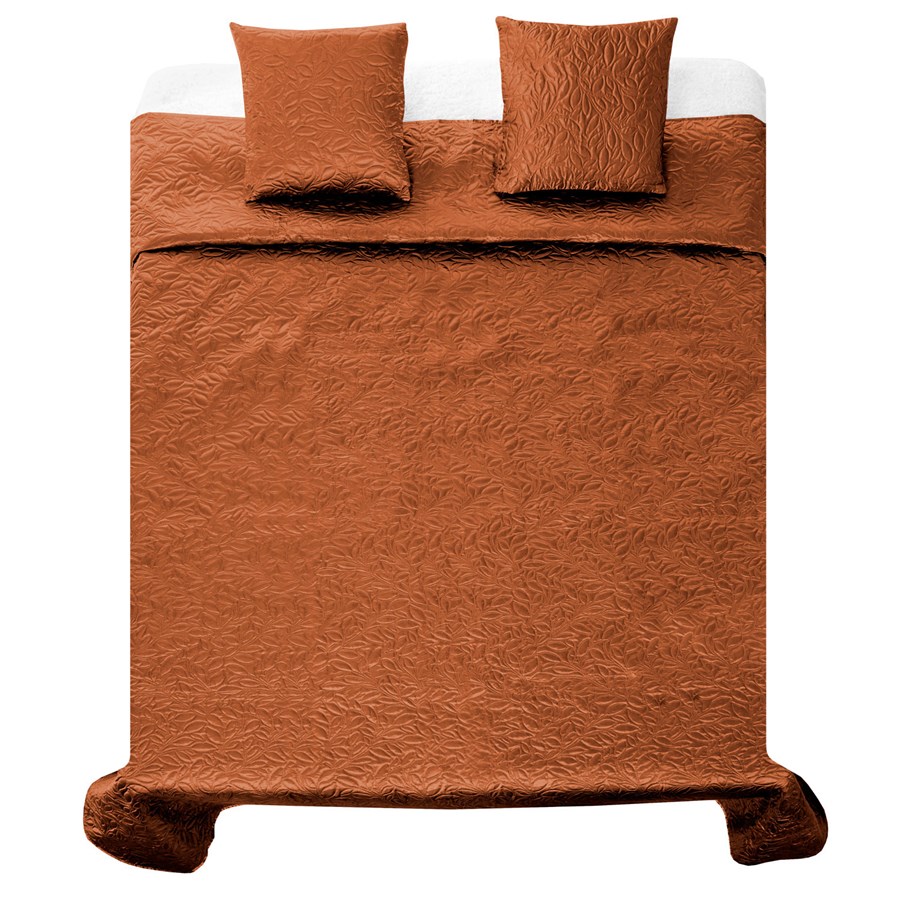 Eleganckie satynowe narzuty na łóżko w kolorze karmelowym 200x220