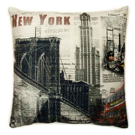 Nowy York poszewka na poduszkę w kolorze szarym