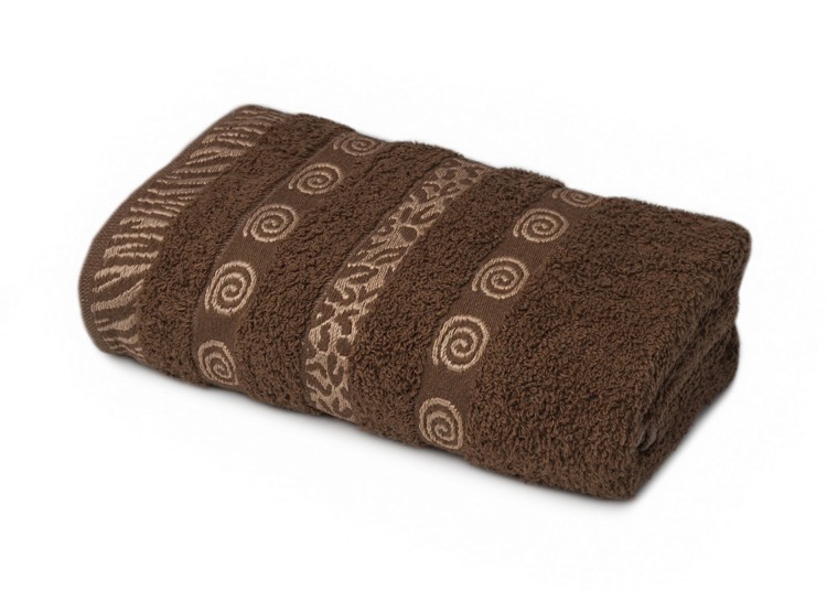70x140 nowoczesne brązowe ręczniki kąpielowe we wzory