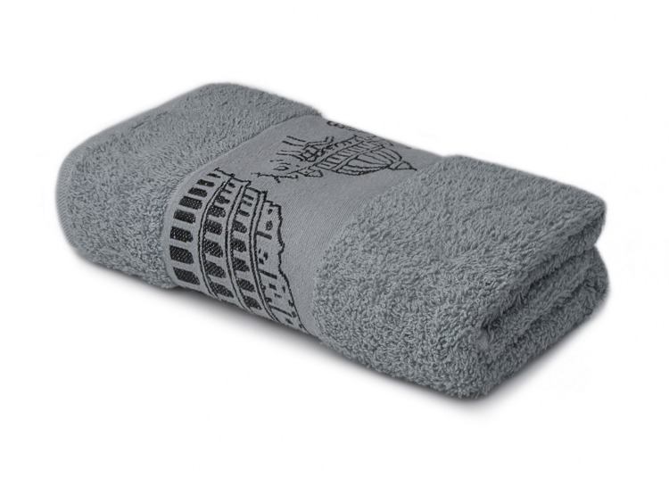 Ciemnoszary miękki ręcznik kąpielowy z budową