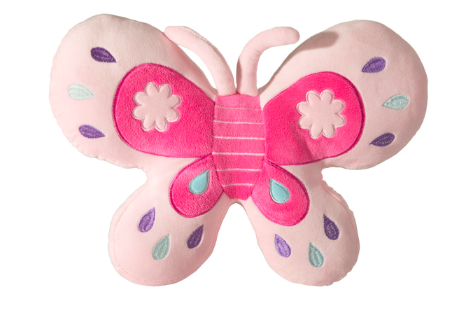 Dziecięca miękka poduszka różowa w kształcie motyla