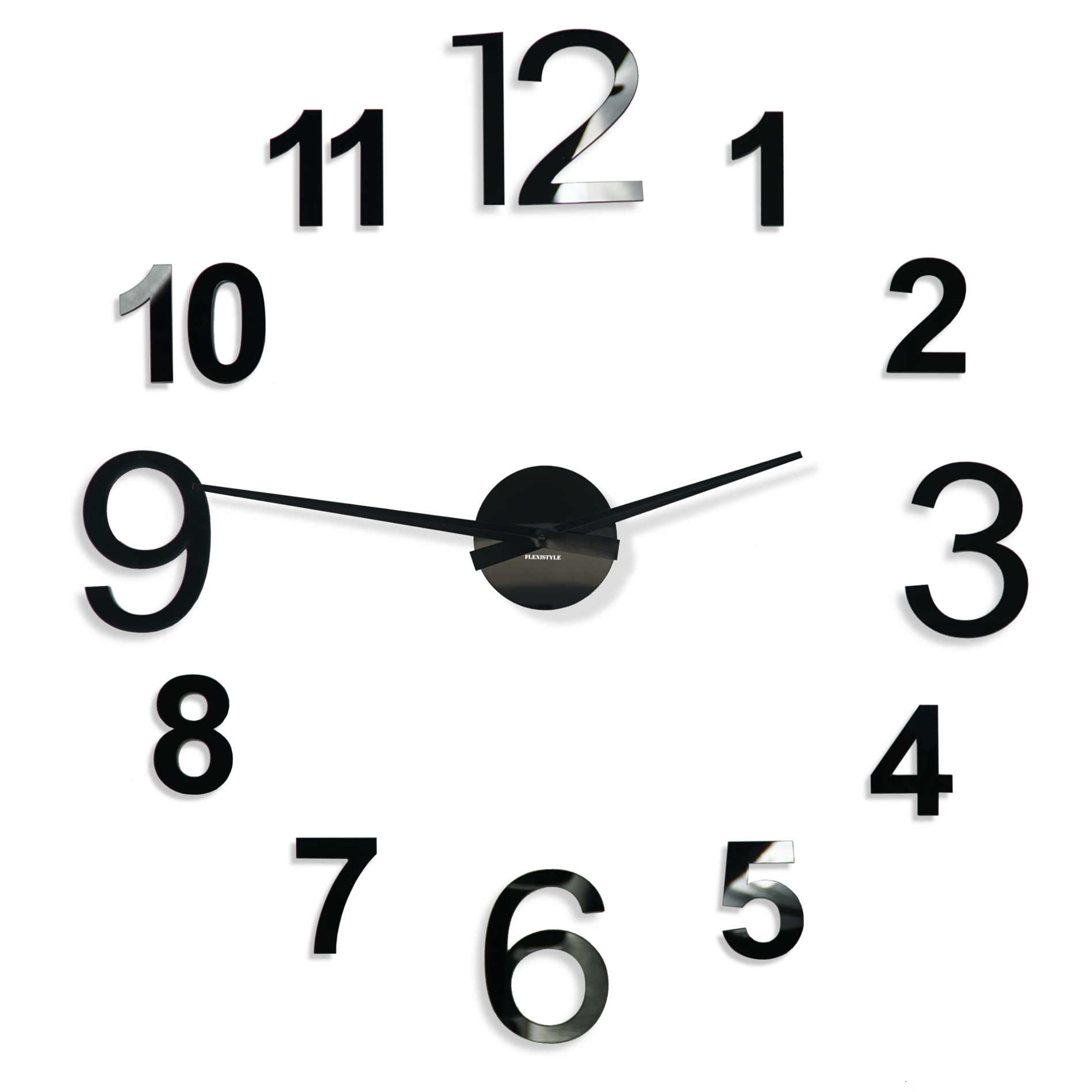 Stylowy zegar w kolorze czarnym na ścianę