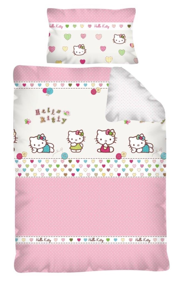 Pościel dla niemowląt w kolorze różowym w kolorowe Hello Kity