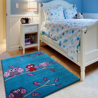 Turkusowy dywan dziecięcy 100x200 do pokoju