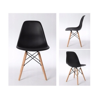 Krzesło z profilowanym siedziskiem w kolorze czarnym