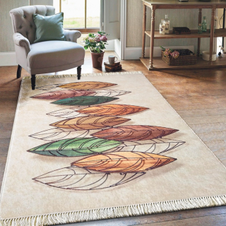 Beżowy antypoślizgowy dywan do salonu