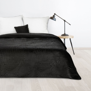 Czarna pikowana narzuta na łóżko